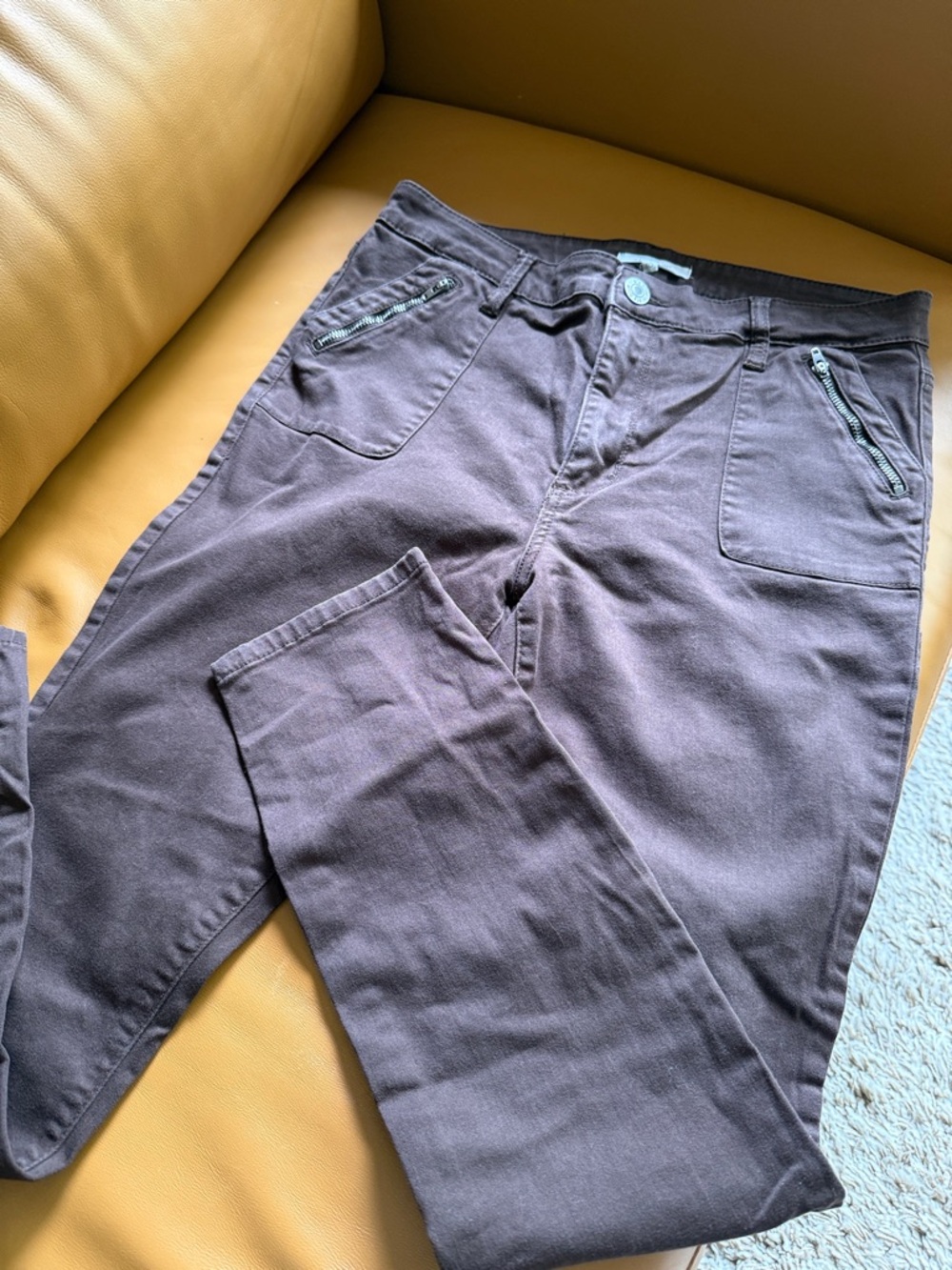 STS Blue Women's Dark Brown Ankle Pants with Zip Pockets